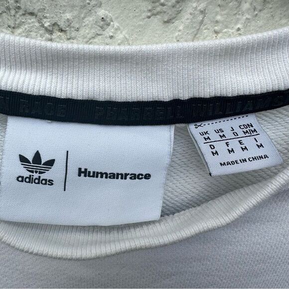 ADIDAS Pharrell Williams Sweatshirt Men Medium Humanrace Crew Neck Off White - Picture 3 of 13